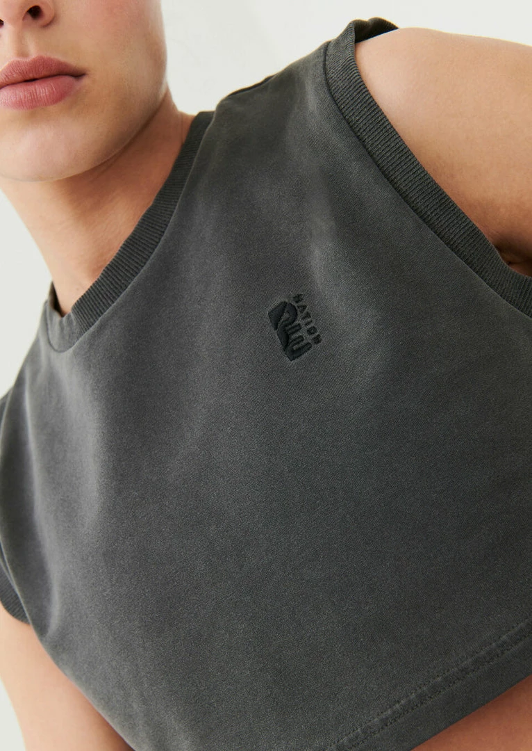 P.E NATION WOMEN SET MATCH CROPPED TANK IN CHARCOAL