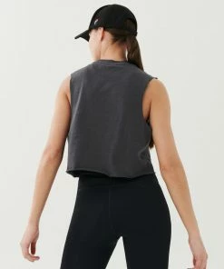 P.E NATION GAME CARD TANK IN CHARCOAL WOMEN