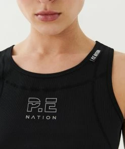 P.E NATION WOMEN GOAL SIDE TANK IN BLACK