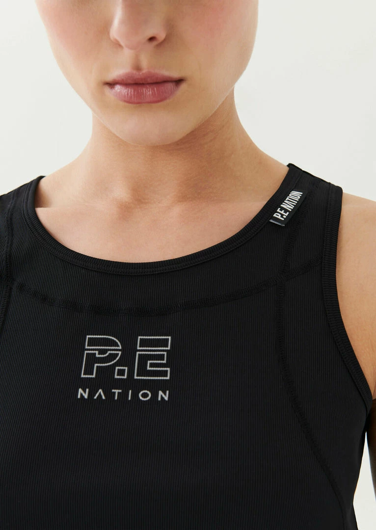 P.E NATION WOMEN GOAL SIDE TANK IN BLACK