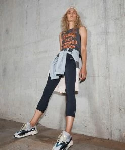 P.E NATION GAME CARD TANK IN CHARCOAL WOMEN