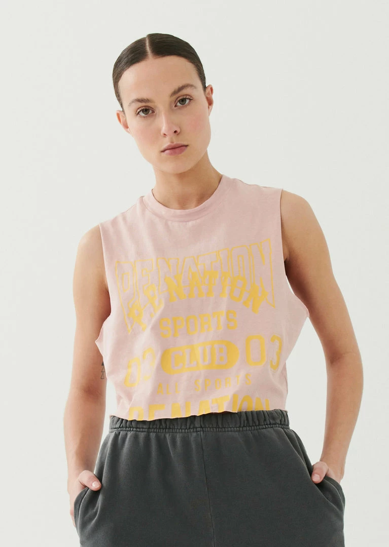 P.E NATION WOMEN GAME CARD TANK IN ROSE
