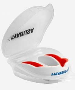 HAYABUSA COMBAT MOUTH GUARD - WHITE/RED STRIKING