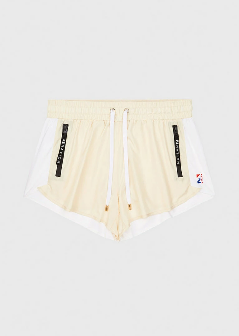P.E NATION WOMEN DOUBLE DRIVE SHORT - ANTIQUE WHITE
