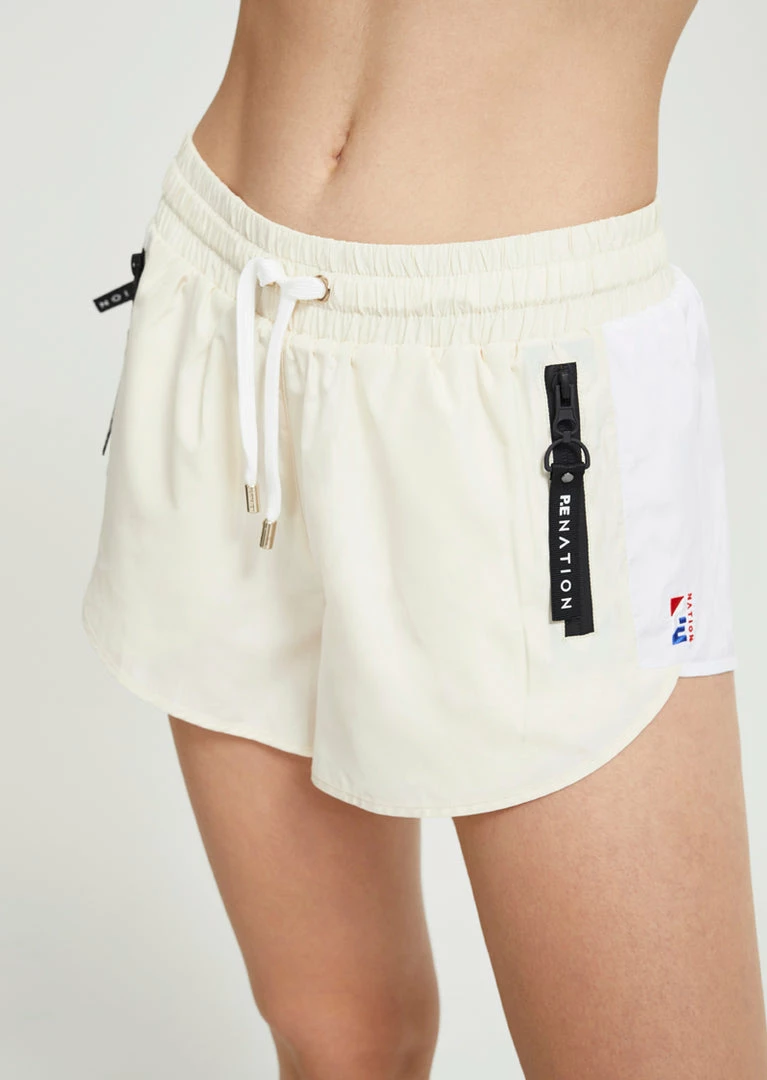 P.E NATION WOMEN DOUBLE DRIVE SHORT - ANTIQUE WHITE