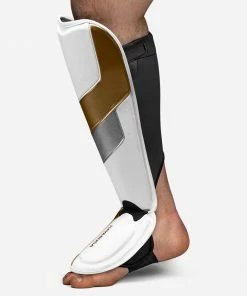 STRIKING HAYABUSA T3 FULL SHIN GUARDS - WHITE/GOLD