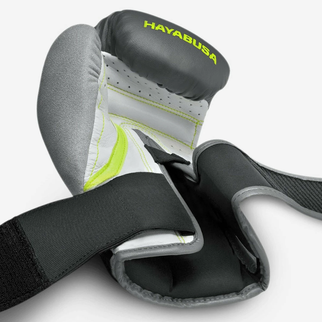 HAYABUSA T3 BOXING GLOVES - CHARCOAL/LIME