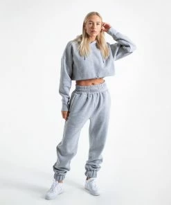 Boxraw Women HOODIES & SWEATSHIRTS JOHNSON CROPPED HOODIE - GREY