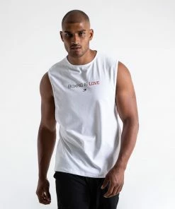 Boxraw BOXING IS LOVE MUSCLE TANK - WHITE MEN