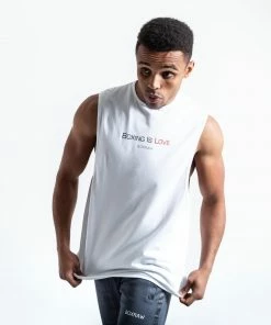 Boxraw MEN CLASSIC BOXING IS LOVE MUSCLE TANK - WHITE