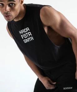 Boxraw MEN HRDR FSTR SMTR MUSCLE TANK - BLACK