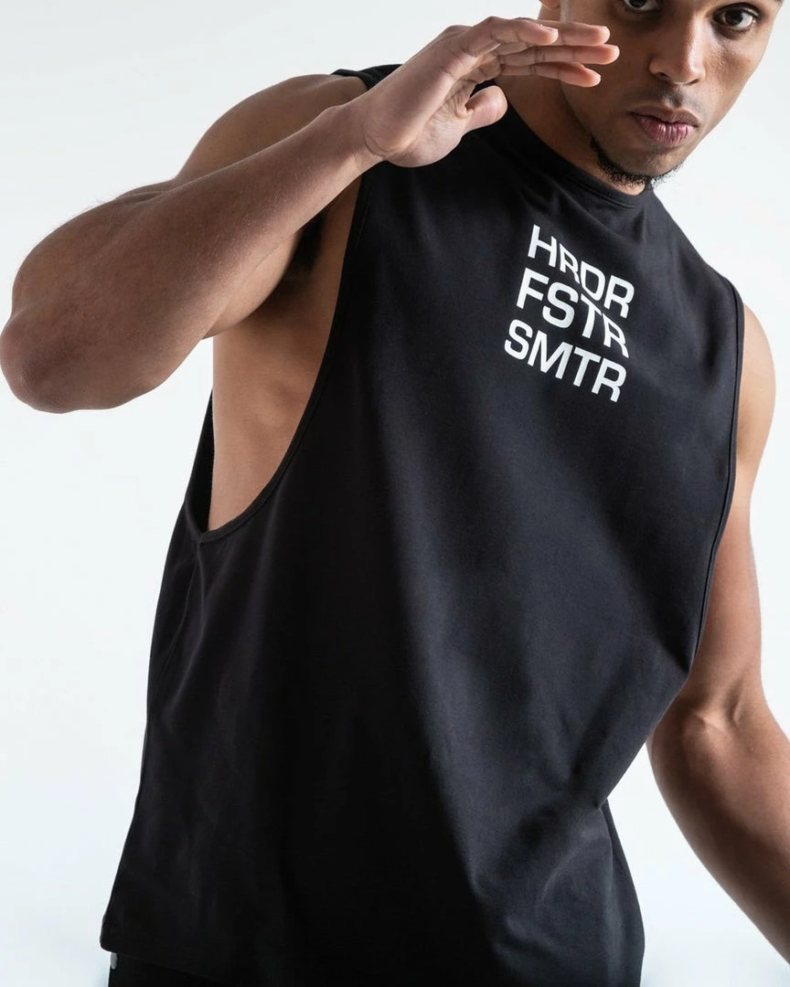 Boxraw MEN HRDR FSTR SMTR MUSCLE TANK - BLACK