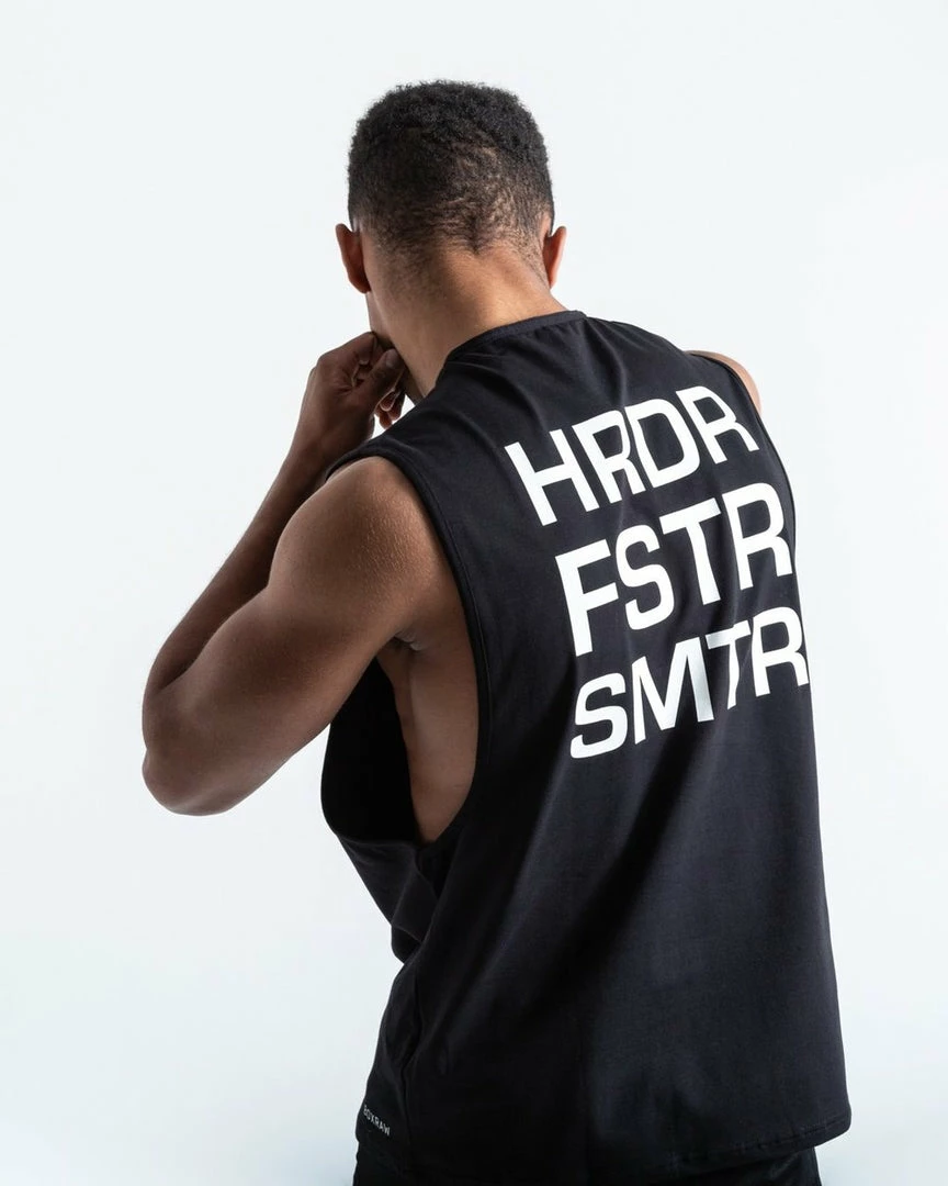 Boxraw MEN HRDR FSTR SMTR MUSCLE TANK - BLACK