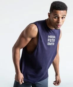 Boxraw HRDR FSTR SMTR MUSCLE TANK - NAVY