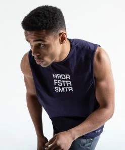 Boxraw HRDR FSTR SMTR MUSCLE TANK - NAVY