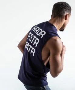 Boxraw HRDR FSTR SMTR MUSCLE TANK - NAVY