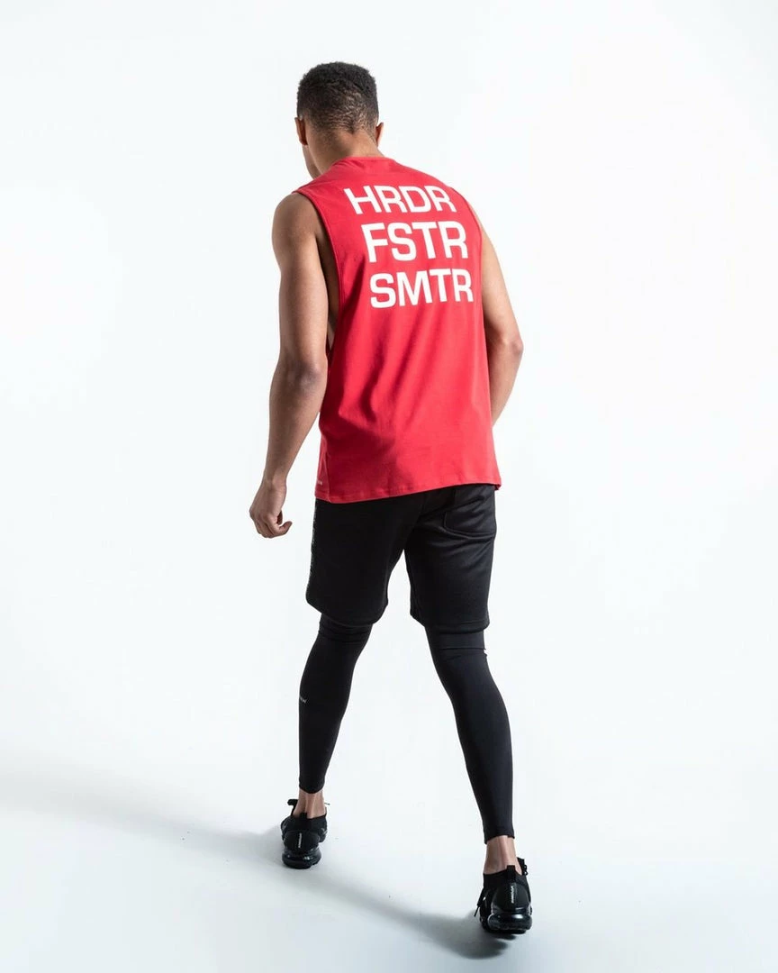 Boxraw HRDR FSTR SMTR MUSCLE TANK - RED