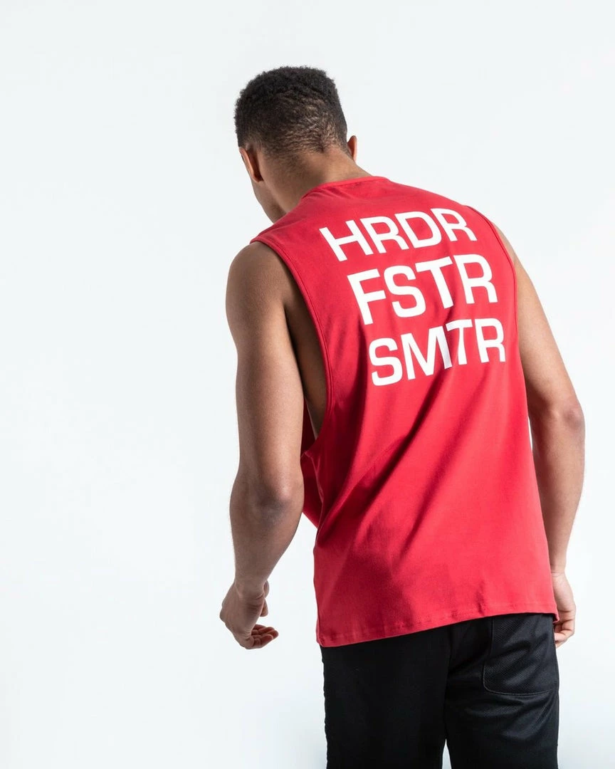 Boxraw HRDR FSTR SMTR MUSCLE TANK - RED