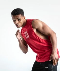 Boxraw HRDR FSTR SMTR MUSCLE TANK - RED