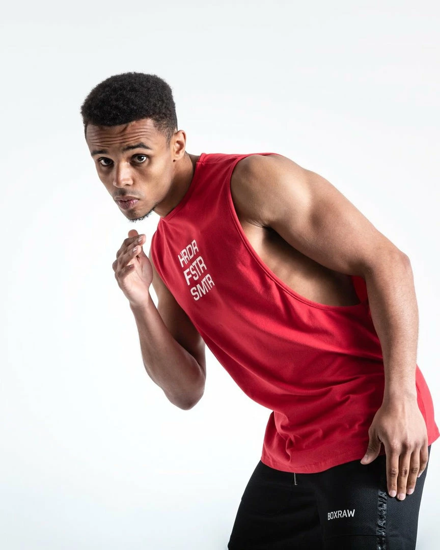 Boxraw HRDR FSTR SMTR MUSCLE TANK - RED