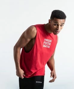 Boxraw HRDR FSTR SMTR MUSCLE TANK - RED