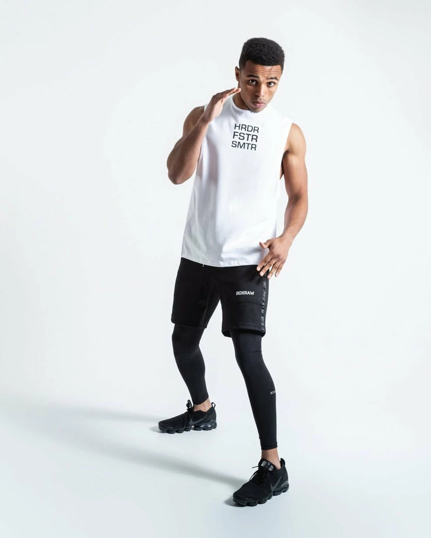 Boxraw MEN HRDR FSTR SMTR MUSCLE TANK - WHITE