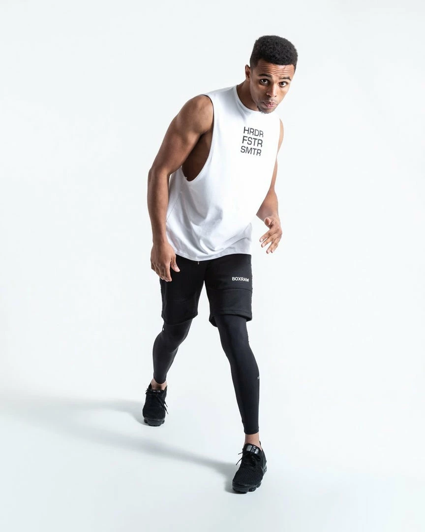 Boxraw MEN HRDR FSTR SMTR MUSCLE TANK - WHITE