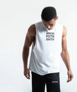 Boxraw MEN HRDR FSTR SMTR MUSCLE TANK - WHITE