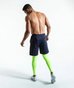 Boxraw OG LOMA PEP SHORTS (2-IN-1 TRAINING TIGHTS) - NAVY/YELLOW