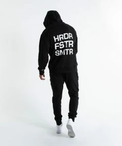 Boxraw HRDR FSTR SMTR UNISEX HOODIE - BLACK MEN