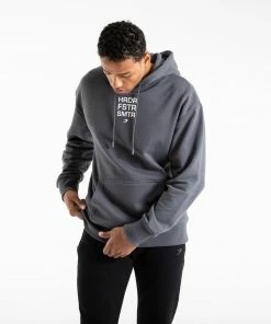 Boxraw HRDR FSTR SMTR UNISEX HOODIE - CHARCOAL MEN