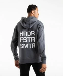 Boxraw HRDR FSTR SMTR UNISEX HOODIE - CHARCOAL MEN