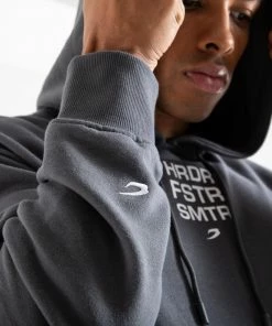 Boxraw HRDR FSTR SMTR UNISEX HOODIE - CHARCOAL MEN