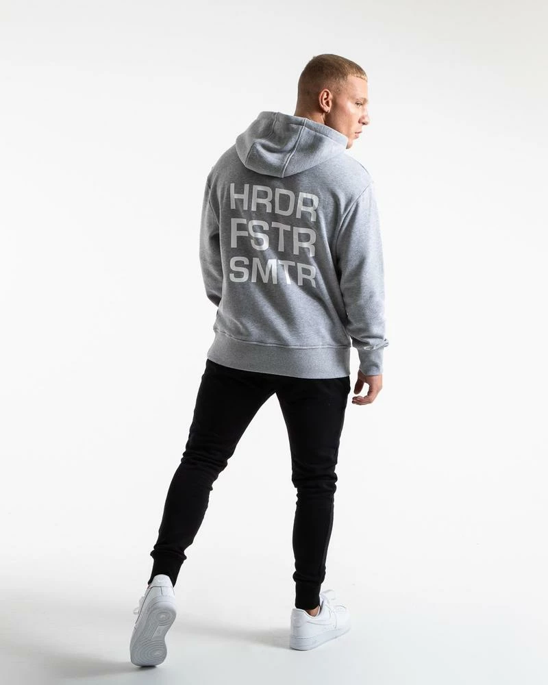 Boxraw HRDR FSTR SMTR UNISEX HOODIE - GREY MEN