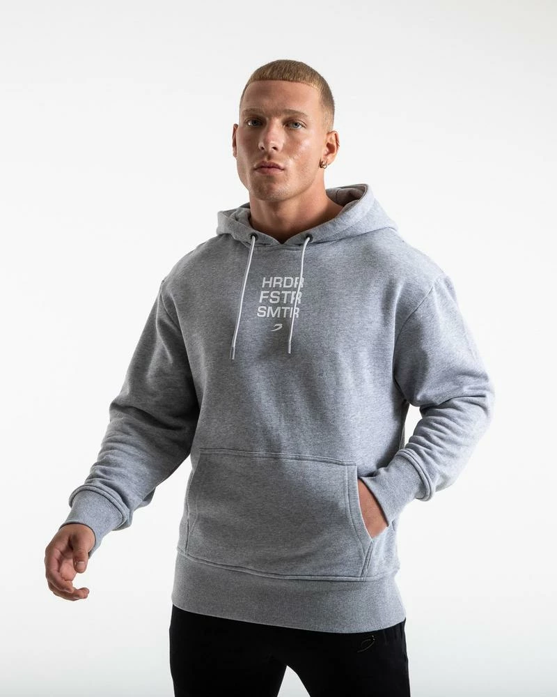 Boxraw HRDR FSTR SMTR UNISEX HOODIE - GREY MEN