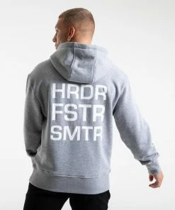 Boxraw HRDR FSTR SMTR UNISEX HOODIE - GREY MEN