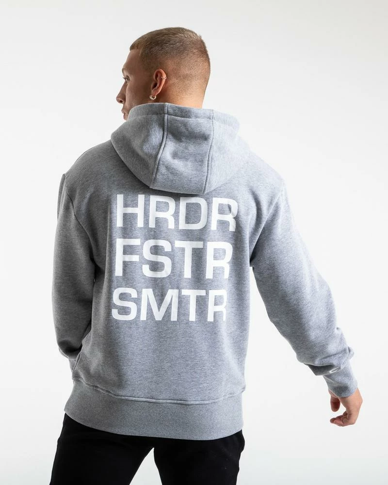 Boxraw HRDR FSTR SMTR UNISEX HOODIE - GREY MEN