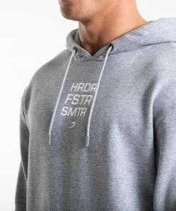 Boxraw HRDR FSTR SMTR UNISEX HOODIE - GREY MEN