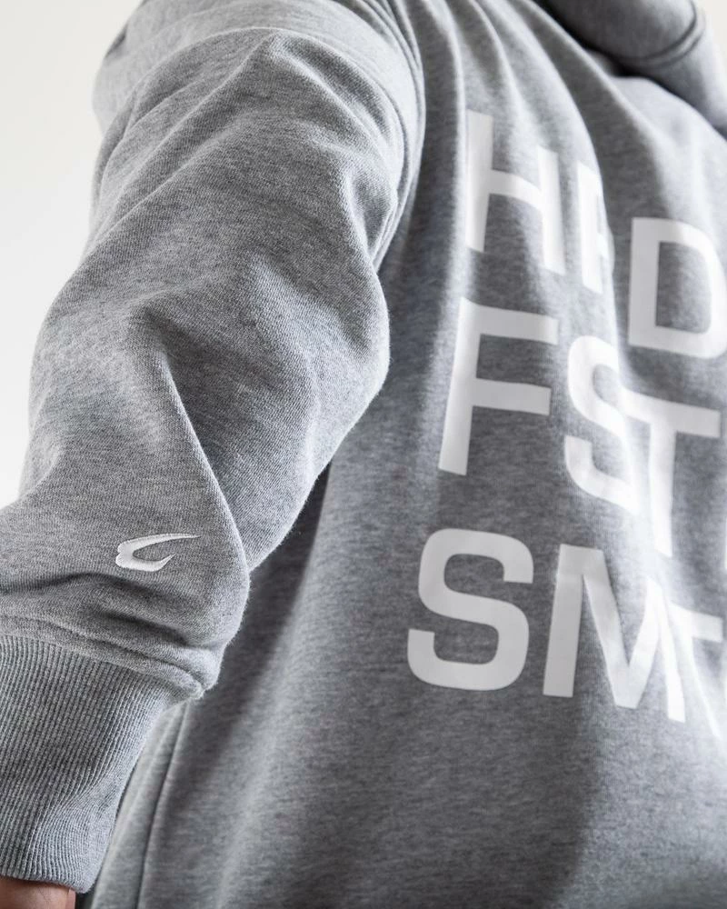 Boxraw HRDR FSTR SMTR UNISEX HOODIE - GREY MEN