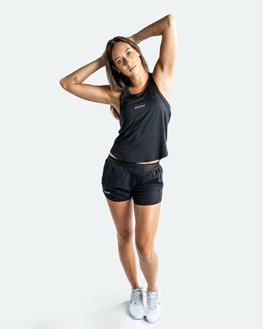 Boxraw Women WOMEN'S MIA STRINGER TANK - BLACK