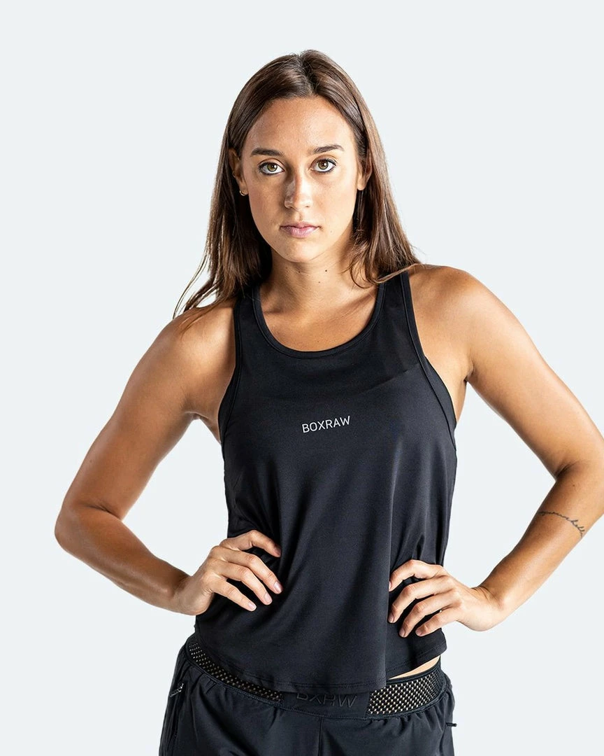 Boxraw Women WOMEN'S MIA STRINGER TANK - BLACK