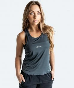 Boxraw Women WOMEN'S MIA STRINGER TANK - CHARCOAL