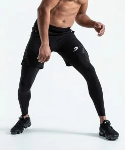 Boxraw PEP SHORTS (2-IN-1 TRAINING TIGHTS) - BLACK