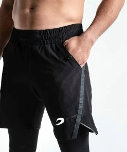 Boxraw PEP SHORTS (2-IN-1 TRAINING TIGHTS) - BLACK