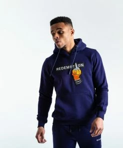 Boxraw MEN REDEMPTION HOODIE - NAVY