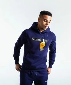 Boxraw MEN REDEMPTION HOODIE - NAVY
