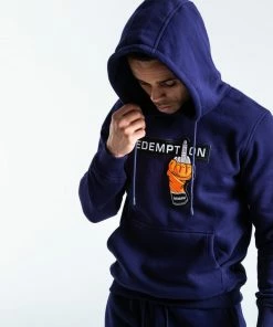 Boxraw MEN REDEMPTION HOODIE - NAVY