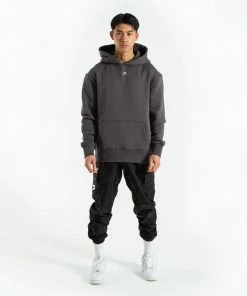 Boxraw STRIKE LOGO HOODIE - CHARCOAL MEN