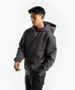 Boxraw STRIKE LOGO HOODIE - CHARCOAL MEN