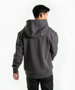 Boxraw STRIKE LOGO HOODIE - CHARCOAL MEN